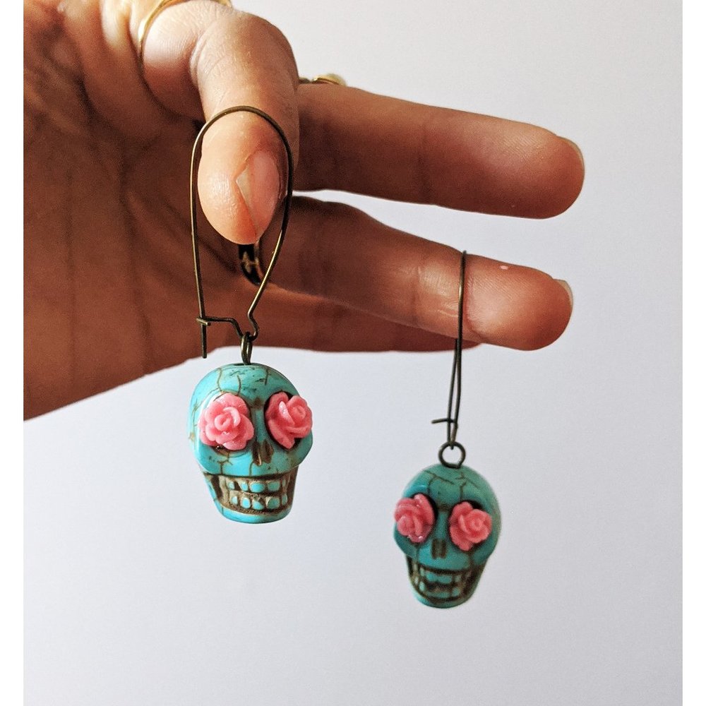 Sugar Skull Dangle Earrings